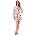 Kate Kasin Elegante y Slim Fit sin mangas U-cuello vestido de verano de impresión floral KK000297-2